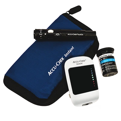 Granatowe etui glukometr Accu-Chek Instant