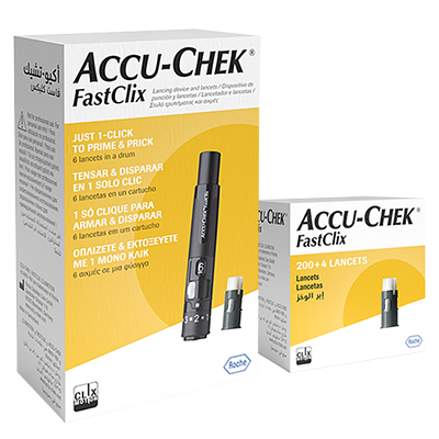 Zestaw nakłuwacz Accu-Chek FastClix + 204 sztuki lancetów