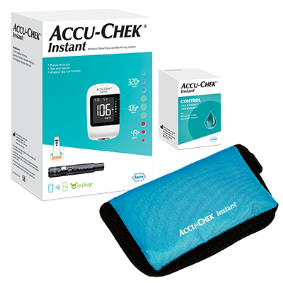 Zestaw glukometr Accu-Chek Instant + płyn kontrolny + etui