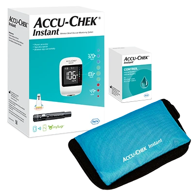 Zestaw glukometr Accu-Chek Instant + płyn kontrolny + etui
