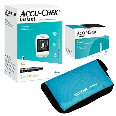 Zestaw glukometr Accu-Chek Instant + testy paskowe + etui