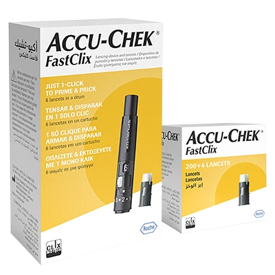 Zestaw nakłuwacz Accu-Chek FastClix + 204 sztuki lancetów