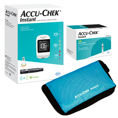 Zestaw glukometr Accu-Chek Instant + testy paskowe + etui